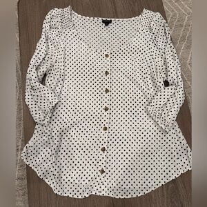 Torrid Black and White Polka Dot Blouse